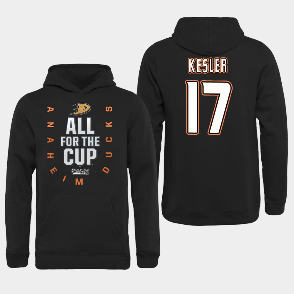 NHL Men Anaheim Ducks 17 Kesler Black All for the Cup Hoodie
